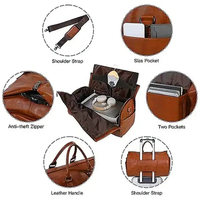 Sac polochon de voyage en cuir vintage unisexe de luxe avec fermeture à glissière étui de voyage personnalisé week-end vacances pour hommes femmes