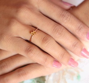Natural Citrine Baguette Ring 925 Silver 14K Rose Gold Dainty Engagement Wedding Bridal Band Gift for Her Birthday <b>Anniversary</b> - Product Image 5