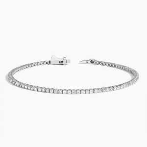 Pulsera de Diamantes Cultivados en Laboratorio, 1.40 Quilates, Oro Blanco de 10K, Certificado IGI, Joyería Fina Clásica para Mujer, Regalo - Product Image 1