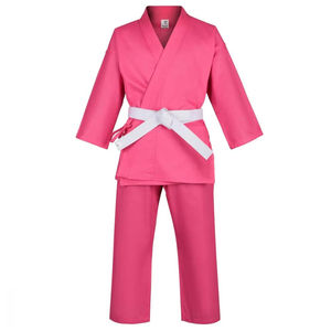 2025 Custom OEM Pink Karate Suits Martial Arts Uniforms YasinWears Adult Cotton Karate Suit Medium <b>Weight</b> Elastic <b>Trousers</b> - Product Image 1