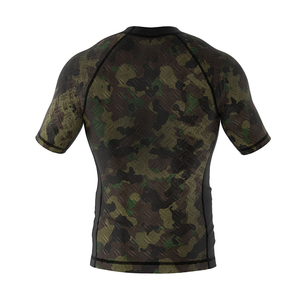 เสื้อรัดกล้ามเนื้อผู้ชายแบบซับลิเมชั่นเต็มตัว แห้งเร็ว แขนสั้น สำหรับออกกำลังกาย เล่นกีฬา และฟิตเนส ขายส่ง - Product Image 2