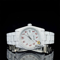Montre mécanique de luxe pour femme, dernière collection, boîtier en acier inoxydable, verre analogique, pierres en moissanite, diamants de clarté VVS