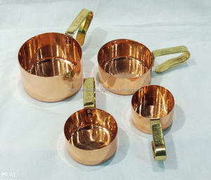 Metal <b>Measuring</b> Cups in Gold Color Plated Finished Perfect for Stylish Kitchenware and Budget Friendly Baking Essentials Items - Product Image 2