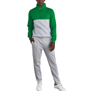 Sudadera con capucha y cremallera de 2 colores, ligera y transpirable, con logotipo personalizado OEM para hombre, conjunto deportivo de forro polar técnico, pantalones deportivos activos. - Product Image 1