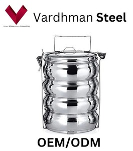 Vente en gros de qualité supérieure en acier inoxydable Tiffin Box 4 compartiments pour le déjeuner Bento Food Carrier School Friendly 10x4 - Product Image 5