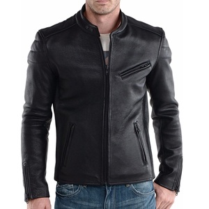 New Premium Casual <b>Men's</b> Leather <b>Jacket</b> for FallWinter Stylish <b>Slim</b> <b>Fit</b> Biker Style with Stand Collar <b>jacket</b> for <b>men</b> - Product Image 4