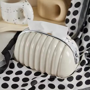 Boîte à mouchoirs de décoration de maison Design le plus mignon Boîte à mouchoirs de couleur blanche en métal et marbre de haute qualité à prix abordable Meilleur design - Product Image 4