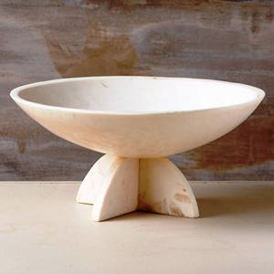 Bol à fruits en résine blanche polie à la main, lavable au lave-vaisselle, style moderne, art européen, écologique, origine indienne - Product Image 1