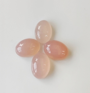 Calcédoine rose naturelle pierres précieuses en vrac Cabochon ovale 3x5mm-20x30mm dos plat prix de gros pour la fabrication de bijoux - Product Image 1
