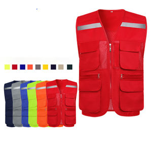 Gilet de sécurité réversible en toile haute visibilité avec poche réfléchissante pour le travail et la sécurité sur route d'été - Product Image 1
