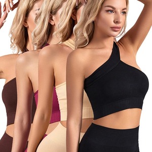 Premium One Shoulder Crop Women's Bra 2025 Women's Sports Bra New Spandex Nylon Breathable Bra - Product Image 2