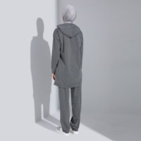 REDDITO SPORTS Ensemble deux pièces islamique pour femme, style simple, décontracté, respirant, écologique, uni, 100% coton, grande taille