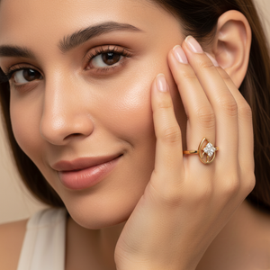 แหวนทองประดับเพชรดีไซน์ใหม่สำหรับผู้หญิง-ของขวัญวันครบรอบที่เรียบง่ายและสง่างาม - Product Image 3