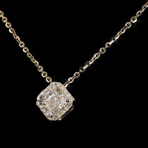 Collar de diamantes de laboratorio de 1,12 quilates con corte Asscher de lujo, diseño ligero de oro amarillo de 14 quilates para collar de peso ligero de elegancia diaria - Product Image 4