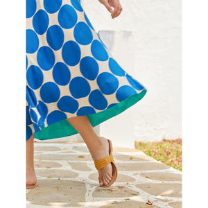 Robe midi Margot en twill - Motif à pois élégant, manches bouffantes, tenue de soirée modeste pour femmes - Product Image 6