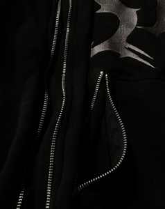 Vente en gros personnalisé 100% coton polaire fermeture éclair poche à capuche écologique respirant sérigraphie unisexe hiver Streetwear - Product Image 5