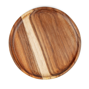 Plateau en bois d'acacia massif pour barbecue, thé japonais, gâteaux, plateau rectangulaire et rond pour les fêtes - Product Image 1