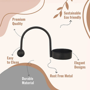 Bougeoir noir sophistiqué Design élégant rencontre la fonction Bougeoir noir classique Élevez votre espace avec gras - Product Image 5