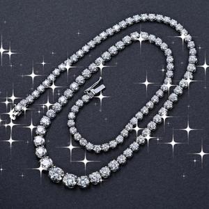 สร้อยคอเทนนิสประดับเพชร10กะรัตสำหรับผู้หญิง925ทึบทำจากเงินสเตอร์ลิงแพลตตินัมเสร็จสิ้นได้รับการรับรอง IGI - Product Image 5