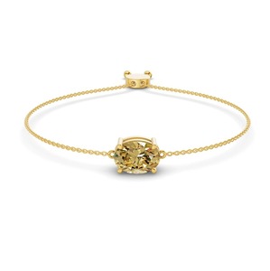 สร้อยข้อมือเพชรรูปไข่สีเหลืองสดใส 0.75 กะรัต ความใส VS ทองคำแท้ 14K ให้ความรู้สึกอบอุ่นดุจแสงแดด - Product Image 2