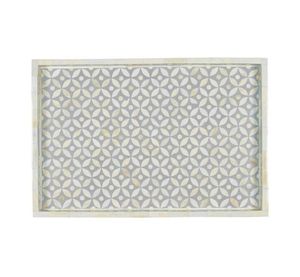 Bandeja con incrustaciones artesanales, bandeja para servir hecha a mano, incrustaciones de hueso de lujo, desayuno de Ramadán, comida, fruta, café, té, bandeja decorativa - Product Image 1