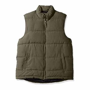 Hot Selling Solid <b>Black</b> Color Puffer Men's <b>Vest</b> Lightweight Fabric Cotton Filled Quilted Zipper Style Sleeveless Puffer Jackets - Product Image 1