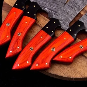 Juego de Cuchillos de Chef Profesionales de Acero de Damasco Hechos a Mano por Ahmad Fabric, 05 Piezas, Mango de Resina, Funda de Cuero, Diseño Moderno, Personalizable - Product Image 3