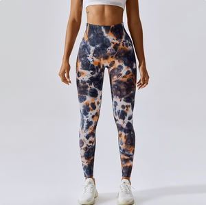 Mallas de ejercicio de levantamiento de glúteos con tinte de corbata para mujer, ropa deportiva de sublimación para mujer - Product Image 4