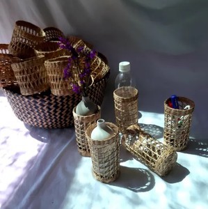 Meilleur prix Set porte-gobelet en jonc de mer tissé naturel-fait à la main, durable et parfait Viet Fargimex - Product Image 2