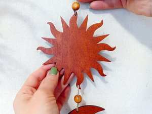 Colgante de pared de madera hecho a mano de alta calificación con detalles de espejo, pieza decorativa artística auténtica para elegante y cultural - Product Image 6