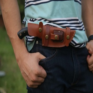 Couteau de traqueur damas Full Tang fait à la main couteaux de chasse de survie en plein air avec gaine en cuir gratuite - Product Image 5