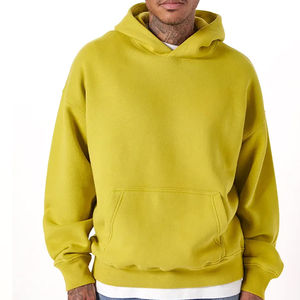 Poids lourd surdimensionné Boxy Fit grande taille Vintage Street Wear coton polaire Logo personnalisé sweat hommes sweats à capuche - Product Image 4