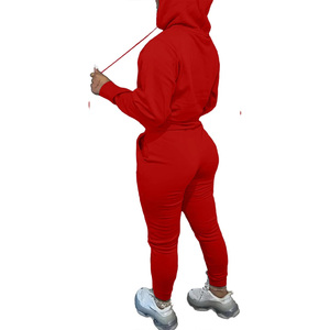 Matériau respirant OEM de survêtement deux pièces pour femmes avec logo et marque de distributeur - Product Image 2