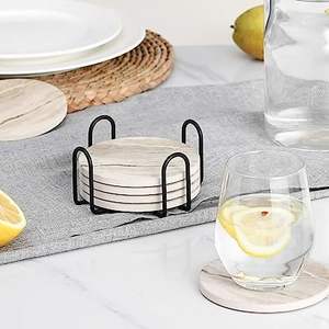 handmade heart shaped white marble <b>coasters</b> stone <b>drink</b> <b>coasters</b> housewarming gift idea - Product Image 2