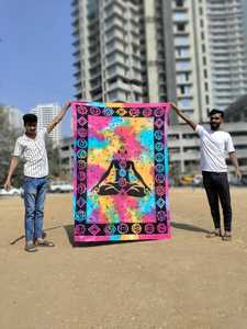 Tapiz colgante de algodón con temática de mandala, corbata hecha a medida y teñida, ideal para tiendas con temática de yoga y reventa - Product Image 5