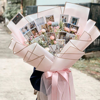 Film floral BOPP avec bord doré, feuille d'emballage pour fleurs, film plastique imperméable pour bouquet