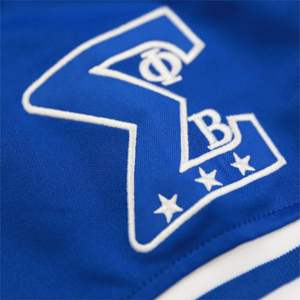 Maillot de football PBS bleu royal 100% polyester Phi Beta Sigma Jersey avec logo de l'équipe brodé sur le devant, le dos et les épaules - Product Image 3