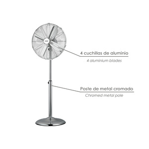 Ventilatore a piantana silenzioso, diametro 44,5 cm, altezza 130 cm, 60 watt, funzione oscillante. - Product Image 3