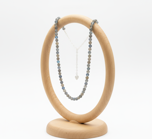 Femmes 18 pouces argent 925 accessoire de mode à la mode conception nouée à la main guérison collier de perles de pierre de Labradorite naturelle - Product Image 4