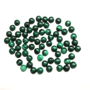 Vivaaz Gems IGI Certifié Cabochon à dos plat 6mm 7mm Malachite Vert Pierres précieuses en vrac Fabrication de bijoux Pierre calibrée - Product Image 5