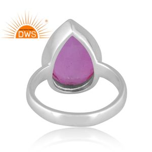 แหวนอัญมณีควอตซ์สองชั้นทำจากเงินแท้คุณภาพดี - Product Image 4