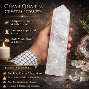 Tour de cristal de quartz clair naturel de haute qualité, pierre polie, énergie de guérison, méditation, décoration de maison et de bureau, objet de collection - Product Image 4