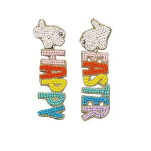 Pendientes de tuerca bordados hechos a mano de tendencia clásica para mujeres y niñas, artesanía de fiesta de India por MD - Product Image 1