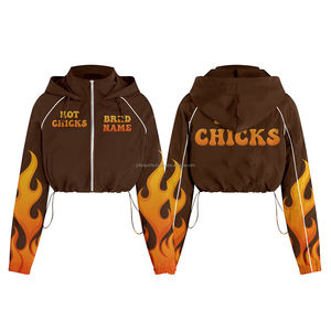 Vente en gros Veste imperméable et respirante pour femmes Design personnalisé Veste d'extérieur coupe-vent chaude à col montant de haute qualité - Product Image 3