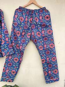 Pijama indio hecho a mano 100% algodón popelina ropa de dormir de lujo elegante estampado Floral Casual manga larga pijamas vacaciones de verano primavera - Product Image 4