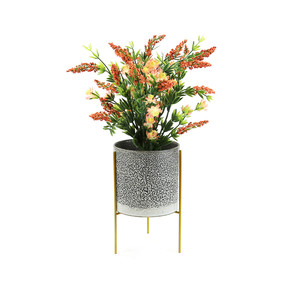 META011GD - Reversible Gold Metal Vase <b>Stand</b> - 10.25 H - Product Image 3