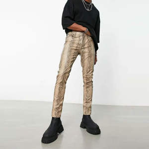 Pantalon en cuir véritable pour homme, haute qualité, style streetwear, best-seller, fabriqué en cuir véritable non tissé - Product Image 3