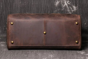 Sac polochon en cuir véritable pour hommes et femmes grande capacité sac à bandoulière imperméable léger formel voyage d'affaires - Product Image 3