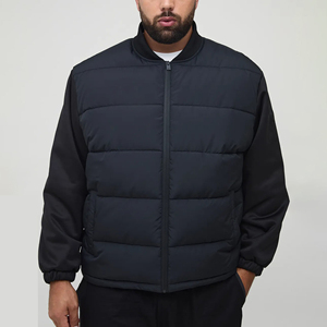Wholesale Custom Unisex <b>Mandarin</b> <b>Collar</b> Hood Casual Zipper Front Canvas Long Puffer <b>Jacket</b> for Winter - Product Image 1