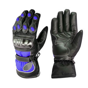 Gants de Moto en Cuir Respirant Noir Imperméable Logo Personnalisé Gants de Vélo - Product Image 1